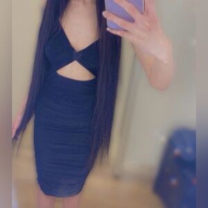 Elegant Black Backless Dress